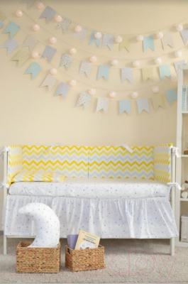 Комплект постельный для малышей Martoo Comfy 6 / CM-6-YGZ (желтый/серый, зигзаг)