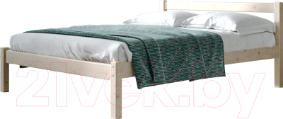 Полуторная кровать Мебельград Рино 140x200 с опорными брусками (массив сосны/ясень жемчужный)