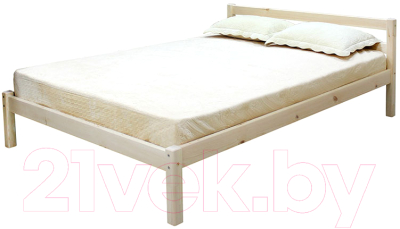 Односпальная кровать Мебельград Рино 90x200 с опорными брусками (массив сосны без покрытия)
