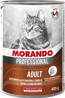 Влажный корм для кошек Morando Professional Кусочки с дичью и кроликом / 09958 (405г)