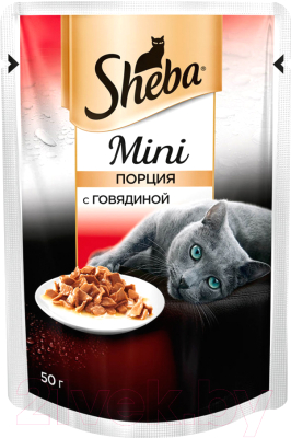 Влажный корм для кошек Sheba Mini c говядиной (50г)