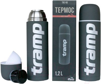 Термос для напитков Tramp Soft Touch / TRC-110с (1.2л, серый)