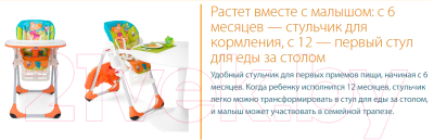 Стульчик для кормления Chicco Polly 2 в 1 (Baby World)