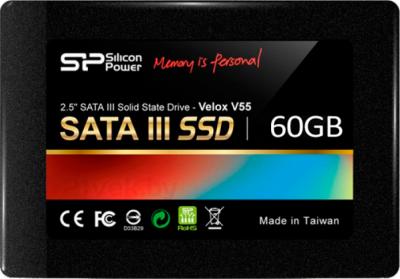 Жесткий диск Silicon Power Slim S55 60GB (SP060GBSS3S55S25) - фронтальный вид