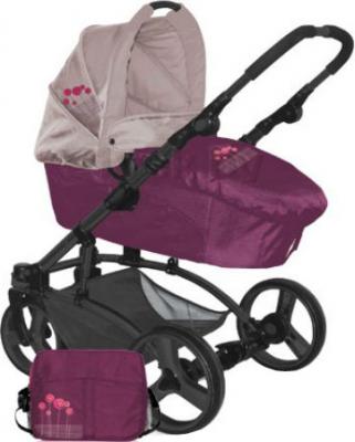 Детская универсальная коляска Lorelli Laguna (Violet Pink Flowers) - люлька
