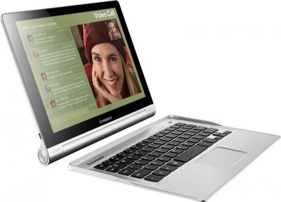 Планшет Lenovo Yoga Tablet 10 B8000 (59387964) - общий вид с клавиатурой (не входит в комплект)