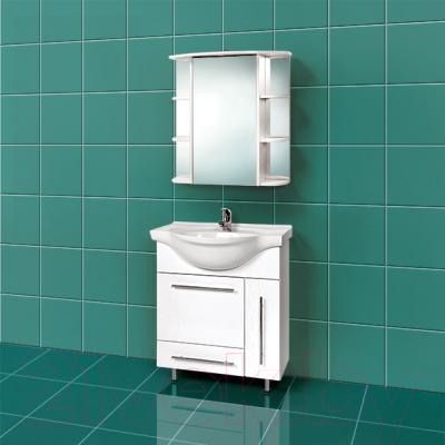 Шкаф с зеркалом для ванной Акваль Милана 75 / АМ.04.75.00.R