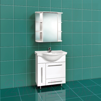 Шкаф с зеркалом для ванной Акваль Милана 75 / АМ.04.75.00.L