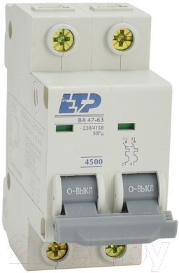 Выключатель автоматический ETP ВА 47-63 2P 10А (С)