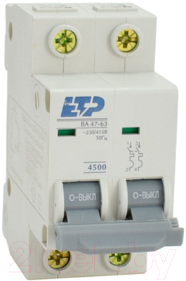 Выключатель автоматический ETP ВА 47-63 2P 2А (С)