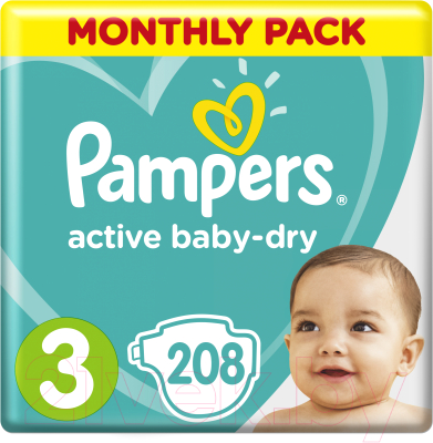 Подгузники детские Pampers Active Baby-Dry 3 Midi (208шт)