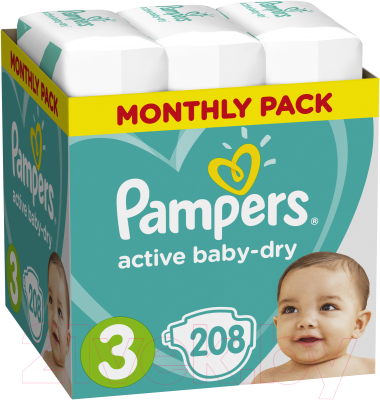 Подгузники детские Pampers Active Baby-Dry 3 Midi (208шт)