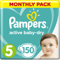 Подгузники детские Pampers Active Baby-Dry 5 Junior (150шт) - 