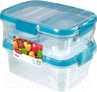 Набор контейнеров Curver Smart Fresh 00994-284-00 / 232592 (прозрачный/голубой)