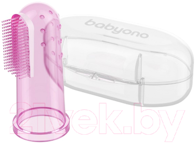 Зубная щетка для новорожденных BabyOno 0м+ / 723 (розовый)