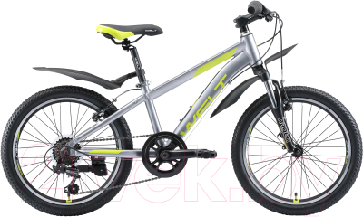 Детский велосипед Welt Cycle Peak 20 2020 (One Size, Matt Silver/Acid Green)