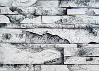 Декоративный камень гипсовый Polinka Сланец карпатский угловой элемент У1400М (белый мрамор) - 