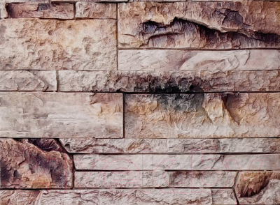 Декоративный камень гипсовый Polinka Сланец карпатский угловой элемент У1402Г (бежевый градиент)