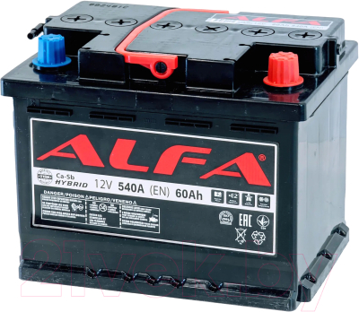 Автомобильный аккумулятор ALFA battery Hybrid R / AL 60.0 (60 А/ч)