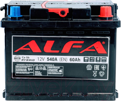 Автомобильный аккумулятор ALFA battery Hybrid R / AL 60.0 (60 А/ч)