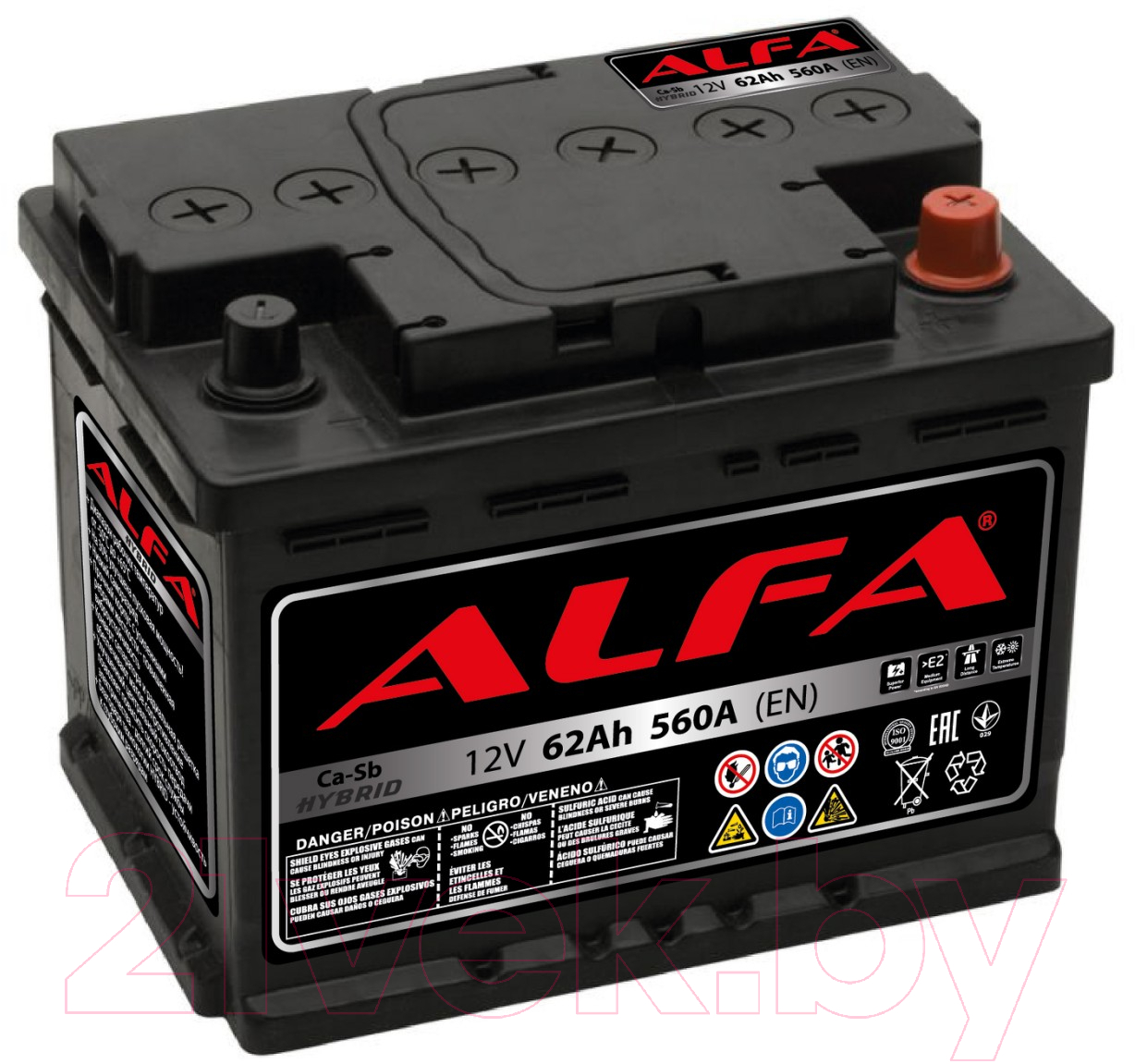 Автомобильный аккумулятор ALFA battery Hybrid R / AL 62.0