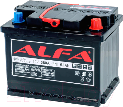 Автомобильный аккумулятор ALFA battery Hybrid R (62 А/ч)