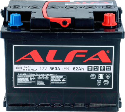 Автомобильный аккумулятор ALFA battery Hybrid R (62 А/ч)
