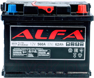 Автомобильный аккумулятор ALFA battery Hybrid R (62 А/ч)