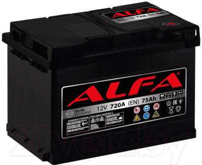 Автомобильный аккумулятор ALFA battery Hybrid R / AL 75.0 (75 А/ч)