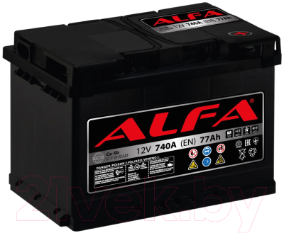 Автомобильный аккумулятор ALFA battery Hybrid R / AL 77.0 (77 А/ч)