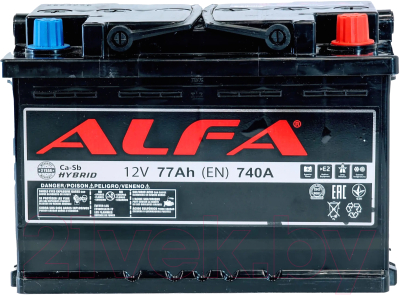 Автомобильный аккумулятор ALFA battery Hybrid R / AL 77.0 (77 А/ч)