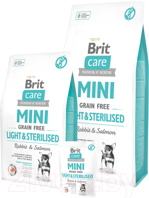 Сухой корм для собак Brit Care Mini GF Light & Sterilised / 521074 (400г)