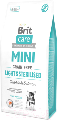 Сухой корм для собак Brit Care Mini GF Light & Sterilised / 521081 (7кг)