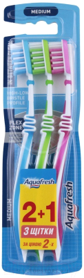 Набор зубных щеток Aquafresh In Between Clean средняя (3шт)