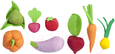 Набор игрушечных продуктов Paremo Овощи с карточками / PK320-16 (8 предметов)