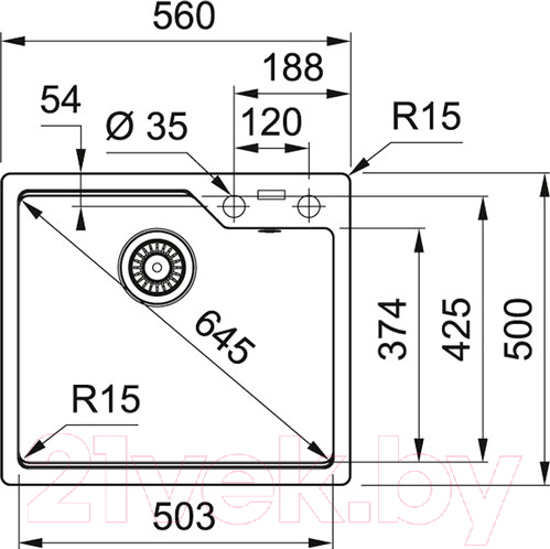 Мойка кухонная Franke UBG 610-56 (114.0595.380)