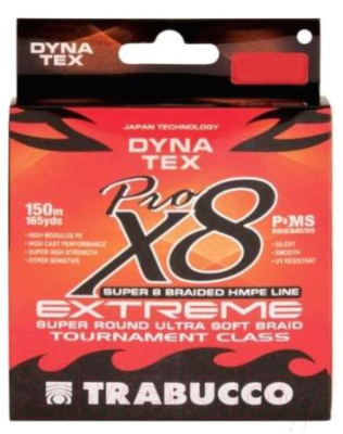 

Леска плетеная Trabucco, Красный, Dyna-Tex X8 Pro Extreme 0.15мм 150м