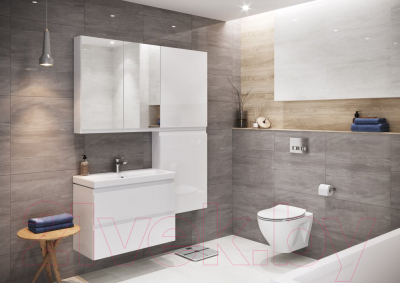 Шкаф с зеркалом для ванной Cersanit Moduo 40 / SB-LS-MOD40/Wh