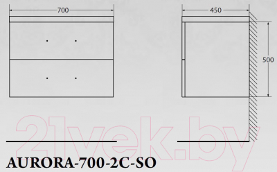 Тумба под умывальник BelBagno Aurora-700-2C-SO-RT