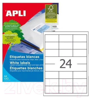 Набор этикеток APLI 3131 (белый)