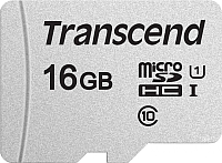 Карта памяти Transcend microSDHC 300S 16GB Class 10 UHS-I U1 (TS16GUSD300S) - 