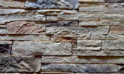 Декоративный камень гипсовый Baastone Сланец Классический желто-коричневый-оранжевый 103 (360x90x8-14)