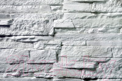 Декоративный камень гипсовый Baastone Сланец Классический белый 101 (360x90x8-14)