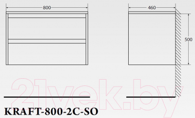 Тумба под умывальник BelBagno Kraft-800-2C-SO-RGB