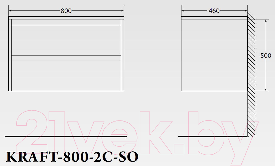 Тумба под умывальник BelBagno Kraft-800-2C-SO-RNN