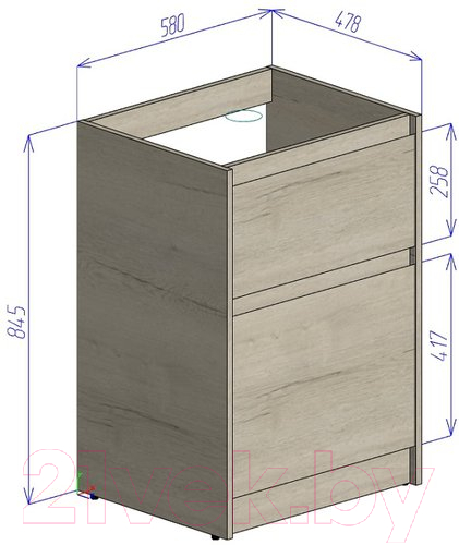 Тумба под умывальник BelBagno Kraft-LVD-580/1200-2C-PIA-RNN