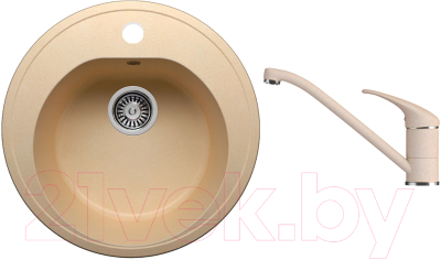 

Мойка кухонная Polygran, F-08 + смеситель Эко Низкий