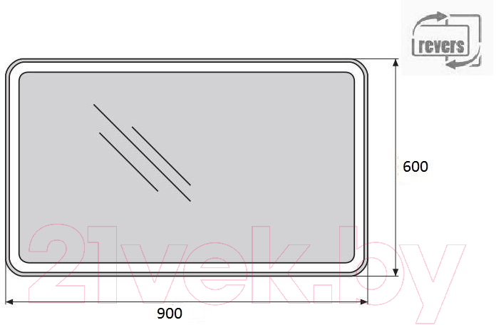 Зеркало BelBagno SPC-MAR-900-600-LED-BTN