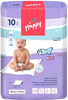 Набор пеленок одноразовых детских Bella Baby Happy Classic 60x60 (10шт)