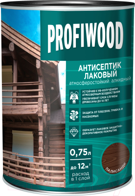 Антисептик для древесины Profiwood Тонирующий (750мл, калужница)